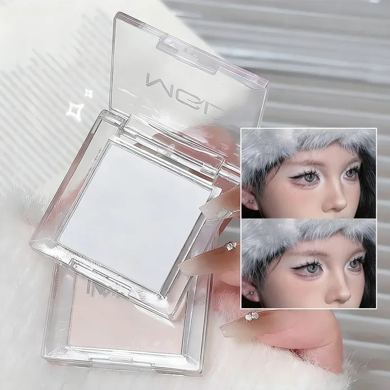 Paleta de sombra monocromática branca fosca, natural 3d, iluminador, pó, longa duração, maquiagem para os olhos