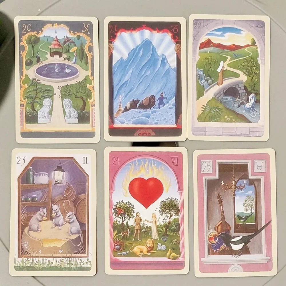 Baralho Lenormand Místico de 9*6cm impresso em cartolina de duplo relevo 350GSM 36 unidades de cartões Lenormand
