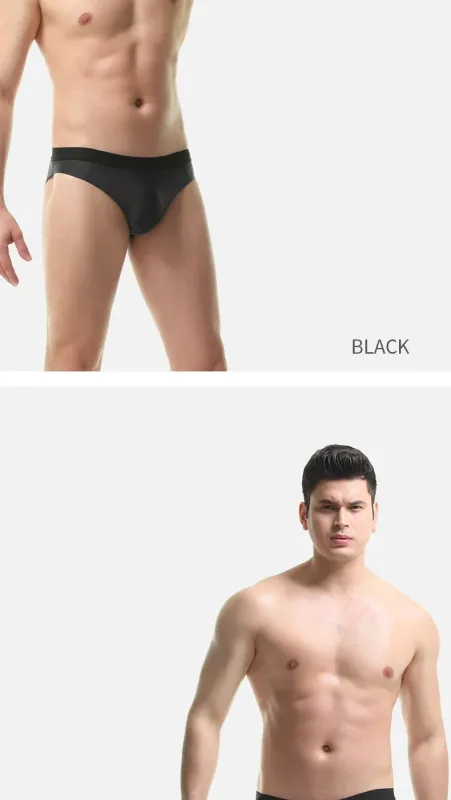Cuecas com textura de seda gelada 3PC, super frescas na pele no verão, aproveite o toque sedoso