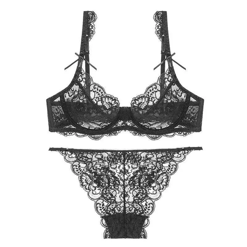 Lace Minimizer Bra Ultra Thin Sponge Free Wirefree Seamless Full Coverage Bust Push Up Comfort Lingerie Set BANERDANNI