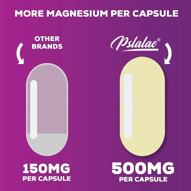 Magnesium Citrate Capsules 1000 Mg - Maximum Absorption for Muscle Nerve Bone and Heart Health Gluten Free Non-GMO