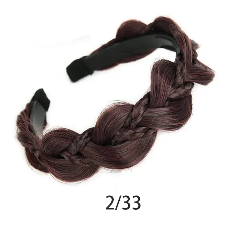 Twist Braid Headband Synthetic Fishbone Braid Wig Headband 1pc Non-Slip Twist Braid Hair Hoop Hair Accessories For Women Girls