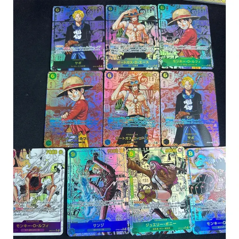 ONE PIECE Roronoa Zoro Monkey D. Luffy DIY Homemade Collection Card English Japanese Version Toys Christmas Birthday Gift
