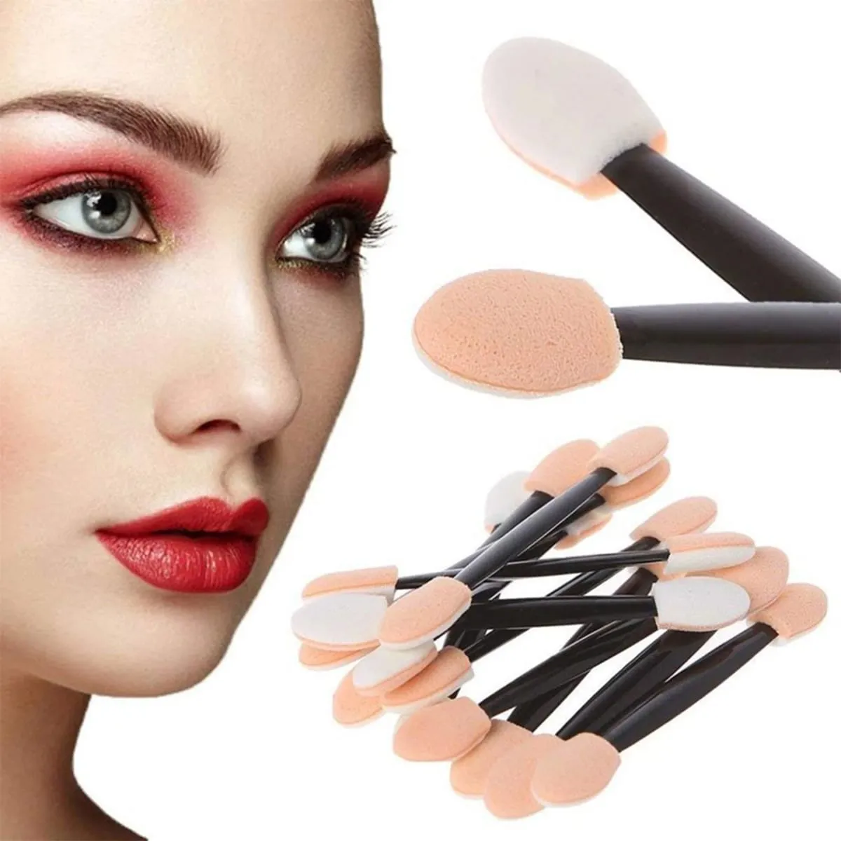 Kit de ferramentas de maquiagem de luxo, 300 peças, descartável, com estojo de armazenamento portátil, aplicador de batom, varinhas de rímel, pincéis de sombra de cílios