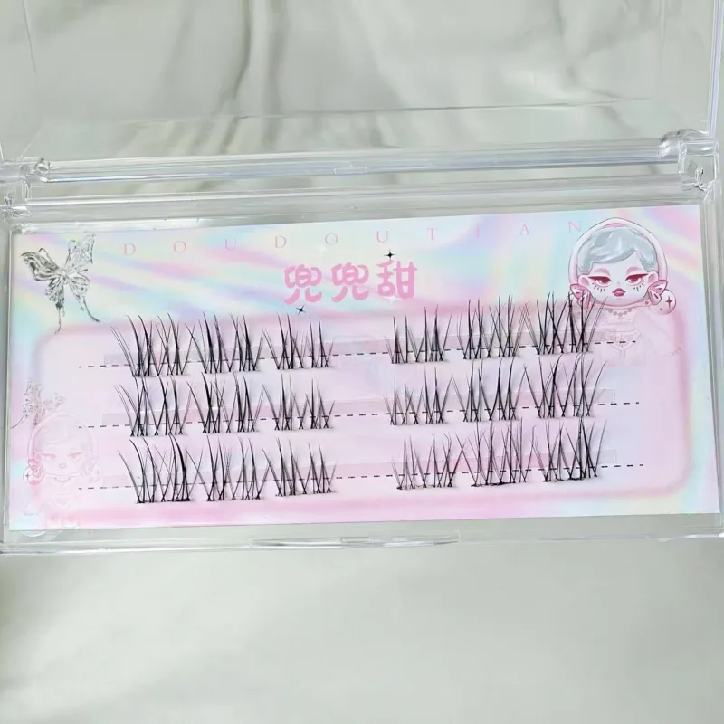 Cílios postiços C Curl Natural & Wispy Lash Wisps Manga Cílios autoadesivos perfeitos para meninas noite fora ferramentas de maquiagem para os olhos