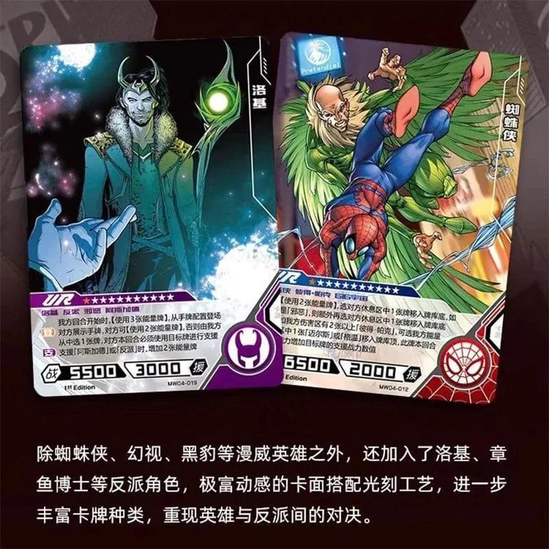 Genuine Card Heroes Duel Card Competitive Version Iron Man Thor Captain CR America Collection Cards Toys