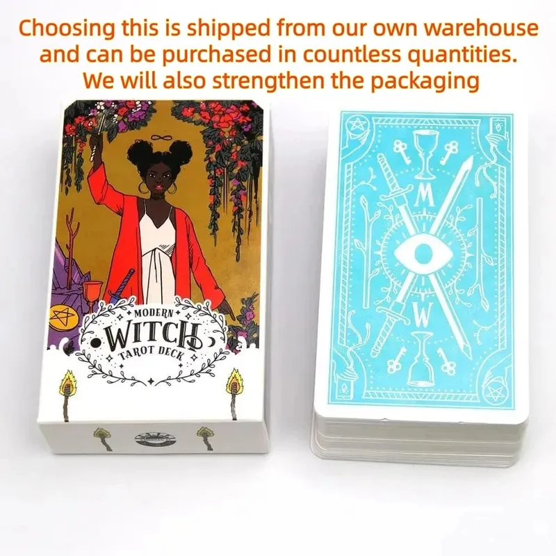 Baralho de tarô de bruxa moderno, versão em inglês, baralho de cartas de tarô, jogo de tabuleiro, guia em pdf, adivinhação, destino para mulheres, meninas, uso pessoal — image 6