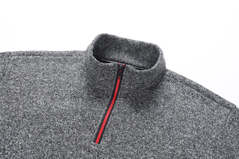 Moletom masculino primavera mais grosso pulôver quarto zíper pulôver para masculino com capuz ao ar livre sweatshir outono cor sólida gola alta