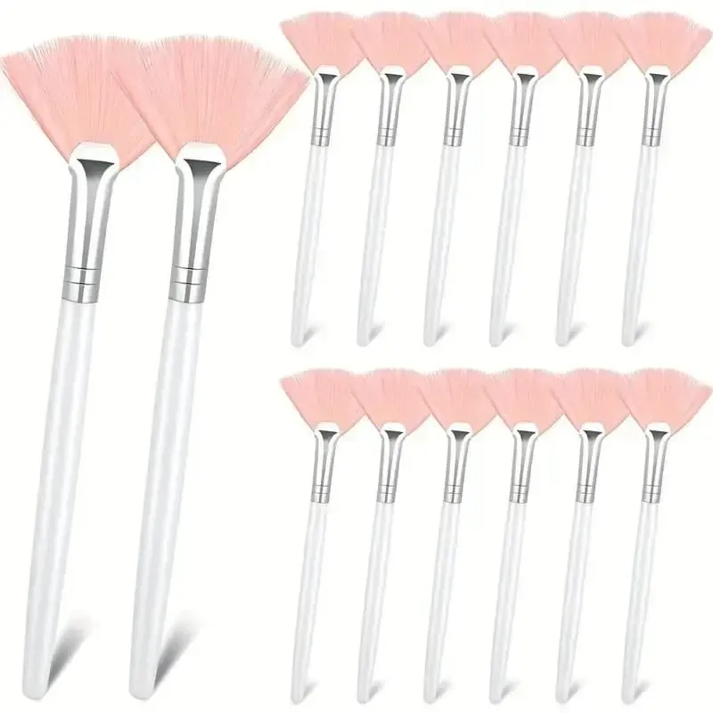 3/6/12 pçs pincéis faciais práticos forma de leque escova cabeça plana aplicador de máscara facial macio portátil escovas ferramentas cosméticas