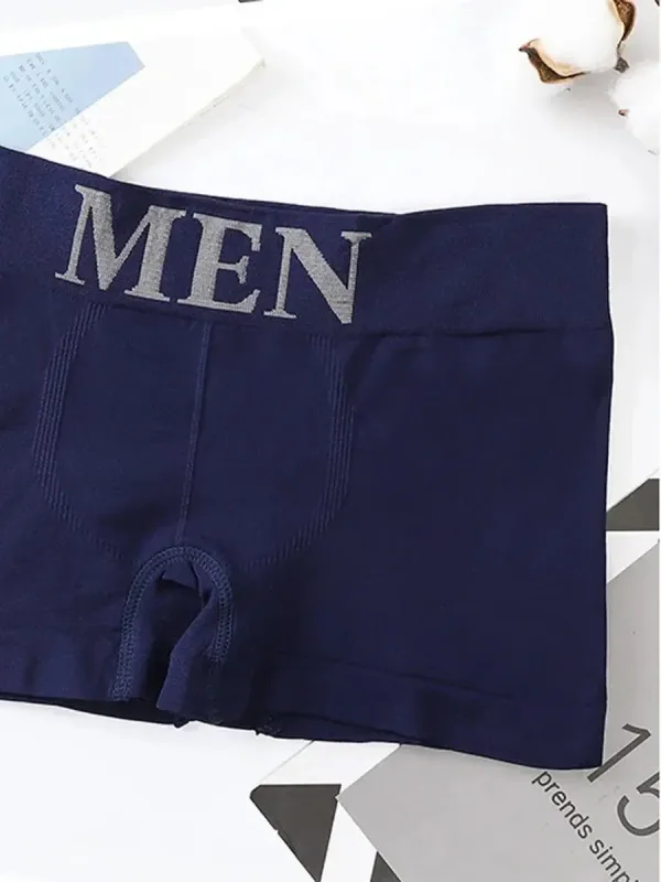 Cueca boxer masculina, 5 peças, cor lisa, respirável, alta elasticidade, confortável, macia, amigável à pele, roupa íntima casual para homens