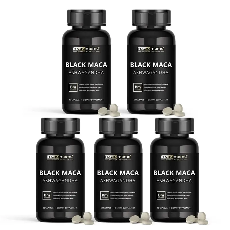 Organic Black Maca -60 Tablets 100% Pure Non-GMo Supports Reproductive Health Natural Energizer Stamina Performance Enhancer