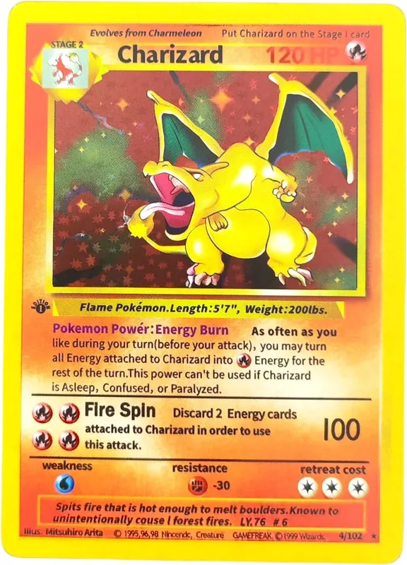 Proxy PKM Inglês JOGO 1ª EDIÇÃO Charizard Blastoise Venusaur Mewtwo Holo TCG Game Collection Card