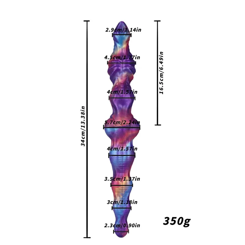Silicone dupla cabeça butt plug vibrador realista anal grânulo especial-em forma monstro flexível pênis brinquedo sexo para mulher masturbador