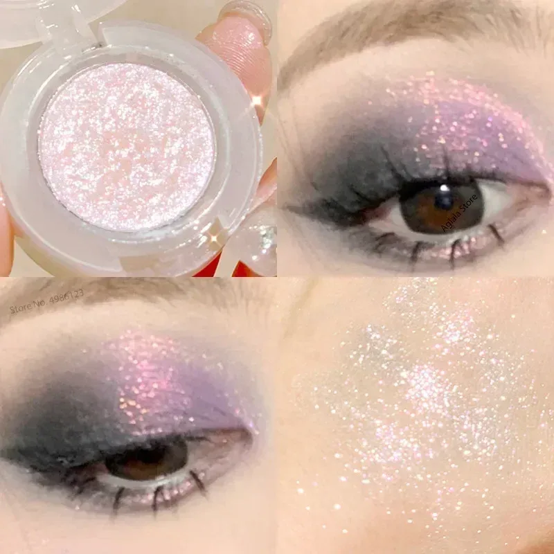 Monocromático glitter sombra perolado iluminador em pó maquiagem diamante paleta de sombra de olho brilhante maquiagem cosméticos