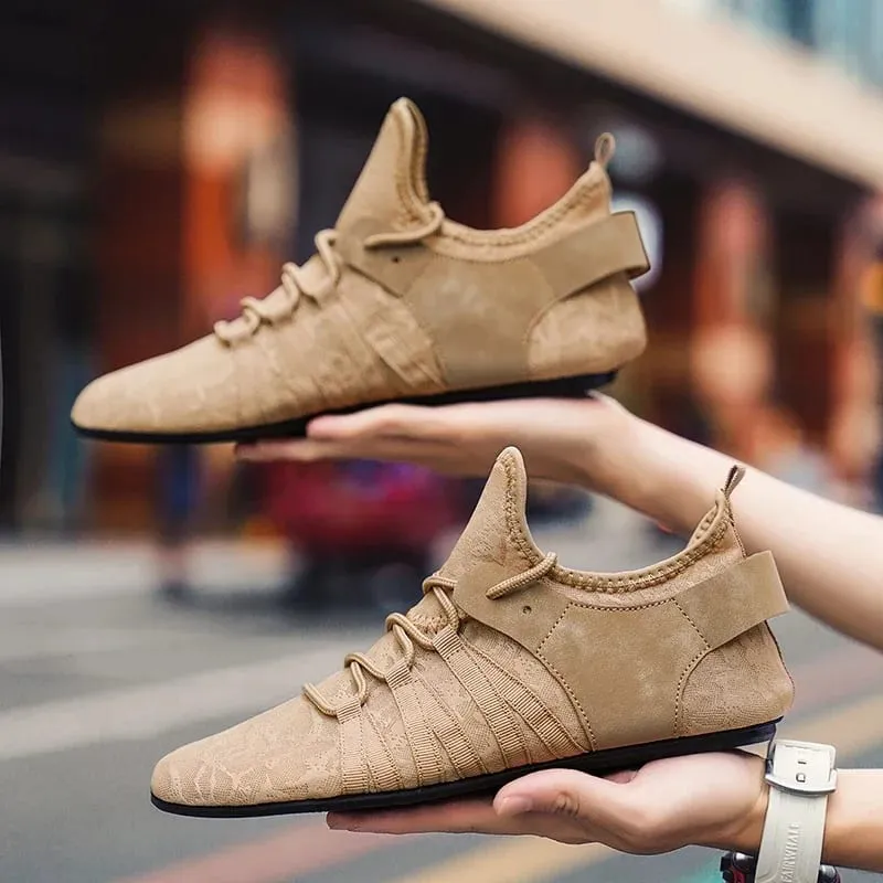 Men's Shoes Casual Flat Shoes Men Lightweight Comfortable Thin Bottom Lace Up Men Shoe Driving Walking Shoes Men Footwear