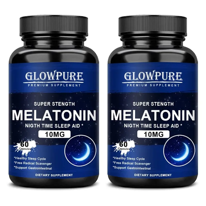 Cápsulas de melatonina 10 mg - Alivia a insônia, qualidade do sono saudável, alívio do estresse do sono profundo