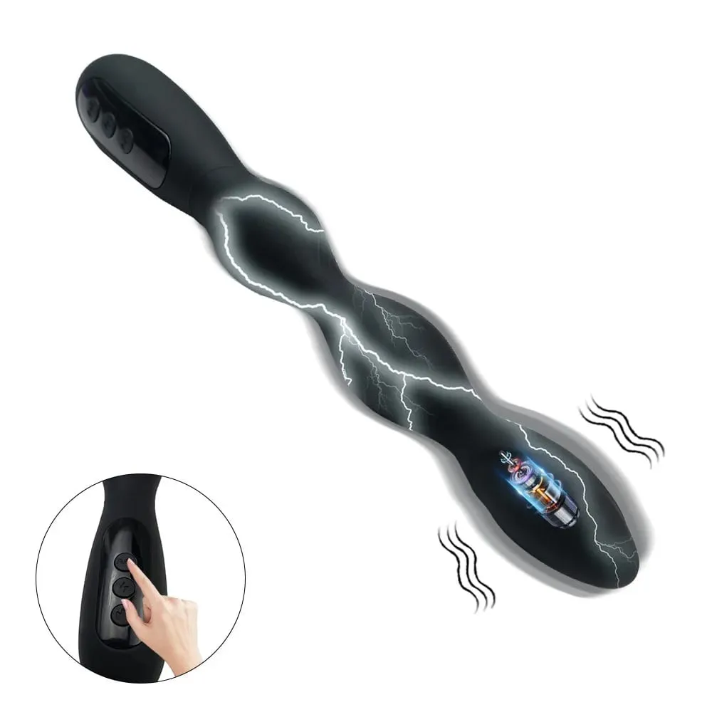 Plugue anal choque elétrico massageador de próstata aquecimento inteligente butt plug feminino masturbador anal grânulo brinquedos sexuais eróticos para casal