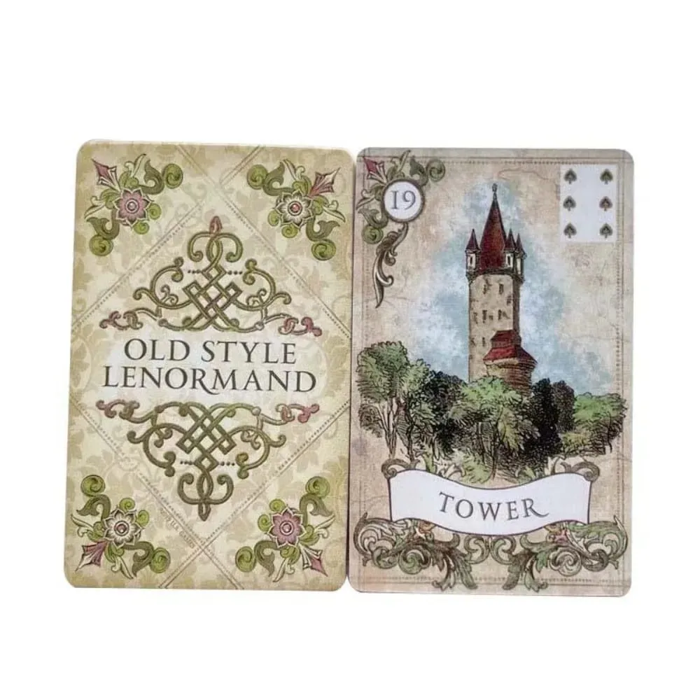 38 folhas versão em inglês estilo antigo Lenormand cartões de adivinhação 9*6cm
