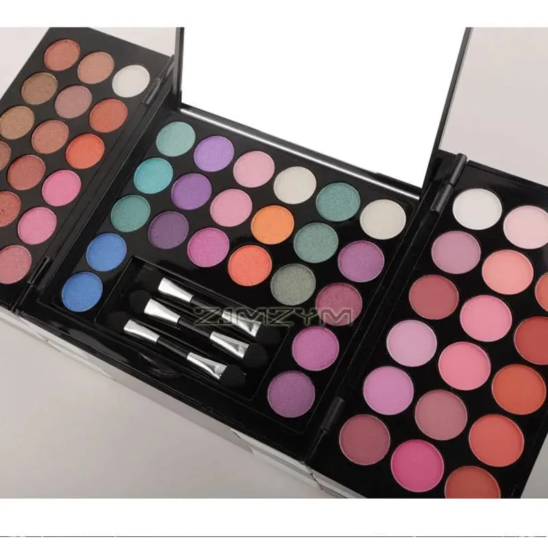 148 cores tudo em um kit de maquiagem paleta de sombra profissional com blush iluminador corretivo pincéis conjunto de maquiagem portátil