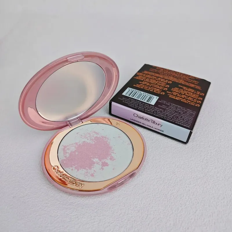 Charlotte Tilbury Airbrush Acabamento impecável Suavização de poros desfocados Maquiagem CT Edição limitada Disco de prata Configuração em pó cosmético — image 7