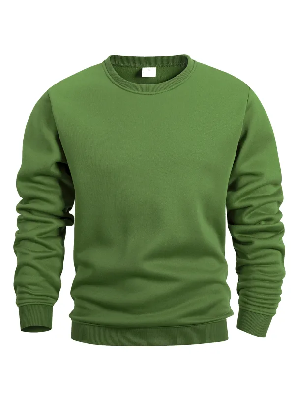 Moletom masculino com gola redonda, moletom de cor sólida, primavera ao ar livre, casual, diário, manga comprida, pulôver com capuz, roupa esportiva masculina