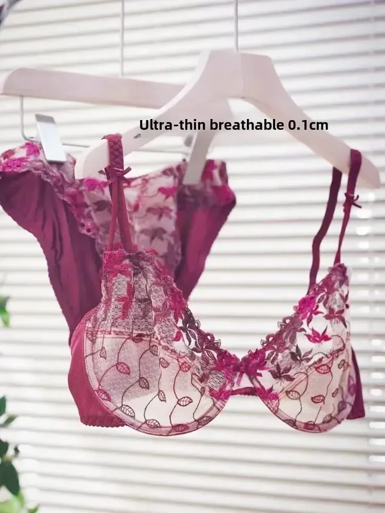 Estilo vitoriano plus size conjunto de sutiã de renda vermelha sexy underwire suporte para seios grandes feminino elegante lingerie arco design
