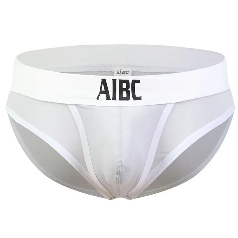 Ice Silk Underwear For Men Big Pouch Open Front Briefs Low Rise Underpants Gun Separation Breathable
