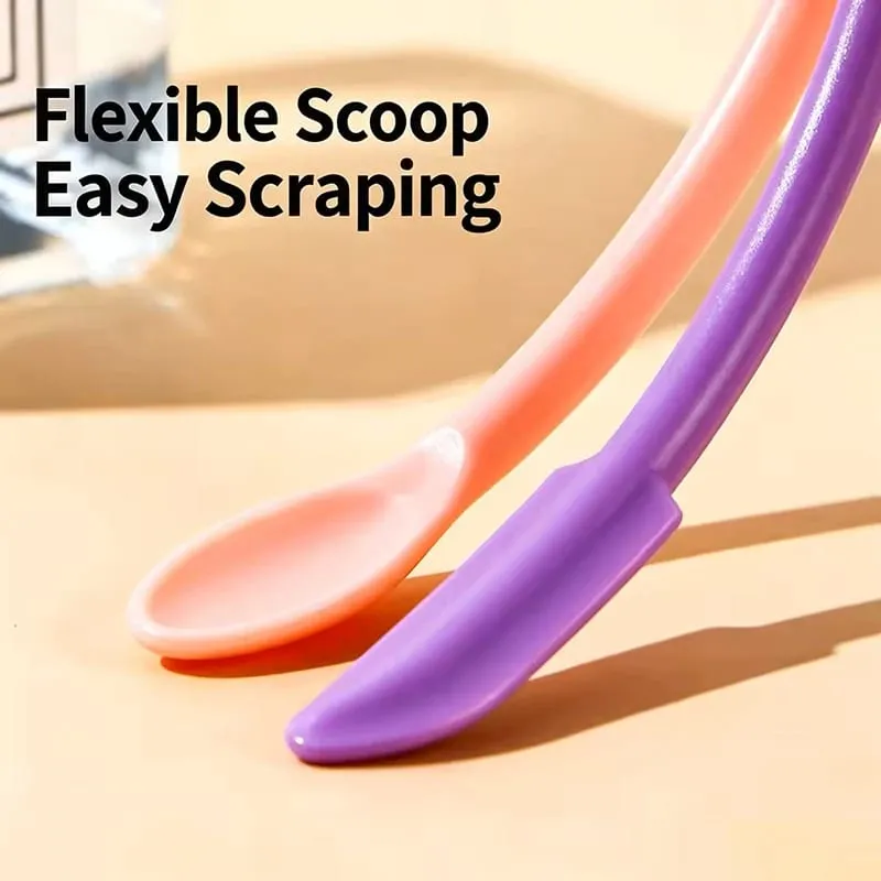3 pçs conjunto de pincéis de maquiagem raspador de silicone mini macio cosméticos escavação colher jam raspagem colheres máscara facial escova