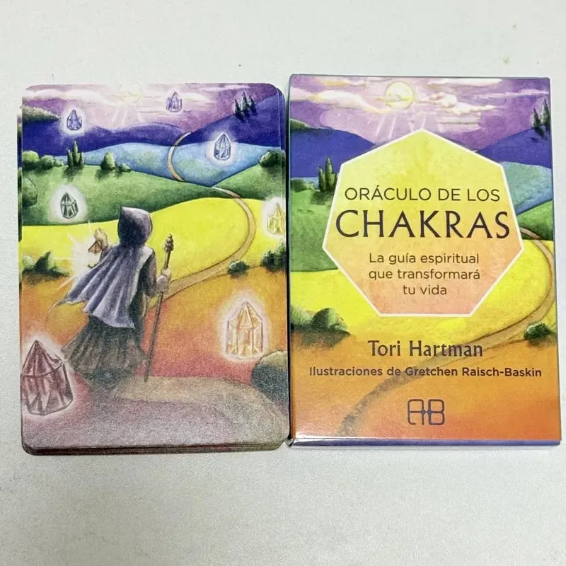Chakras oráculo de los chakra oráculo cartas 49 baralho 10.4*7.4cm versão espanhola destino adivinhação tarô jogo de tabuleiro
