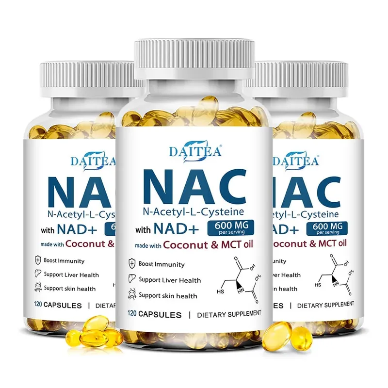 Suplemento N-Acetil Cisteína NAC com NAD + Suporte Antioxidante Suporte Saúde do Fígado Saúde da Pele Saúde Sem Glúten 120 Cápsulas — image 11