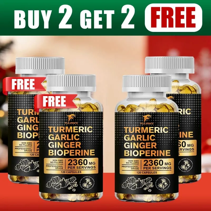 Buy 2 Get 2 Free! Turmeric Curcumin Supplement with BioPerine & Garlic for Joint Support Immune Health & Anti Inflammatory