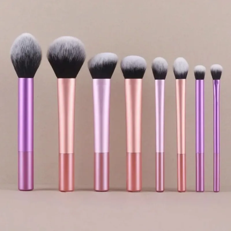 Conjunto de pincéis de maquiagem de cabelo sintético macio, 8 peças, base, blush, sombra, multiuso, ferramentas de beleza cosmética
