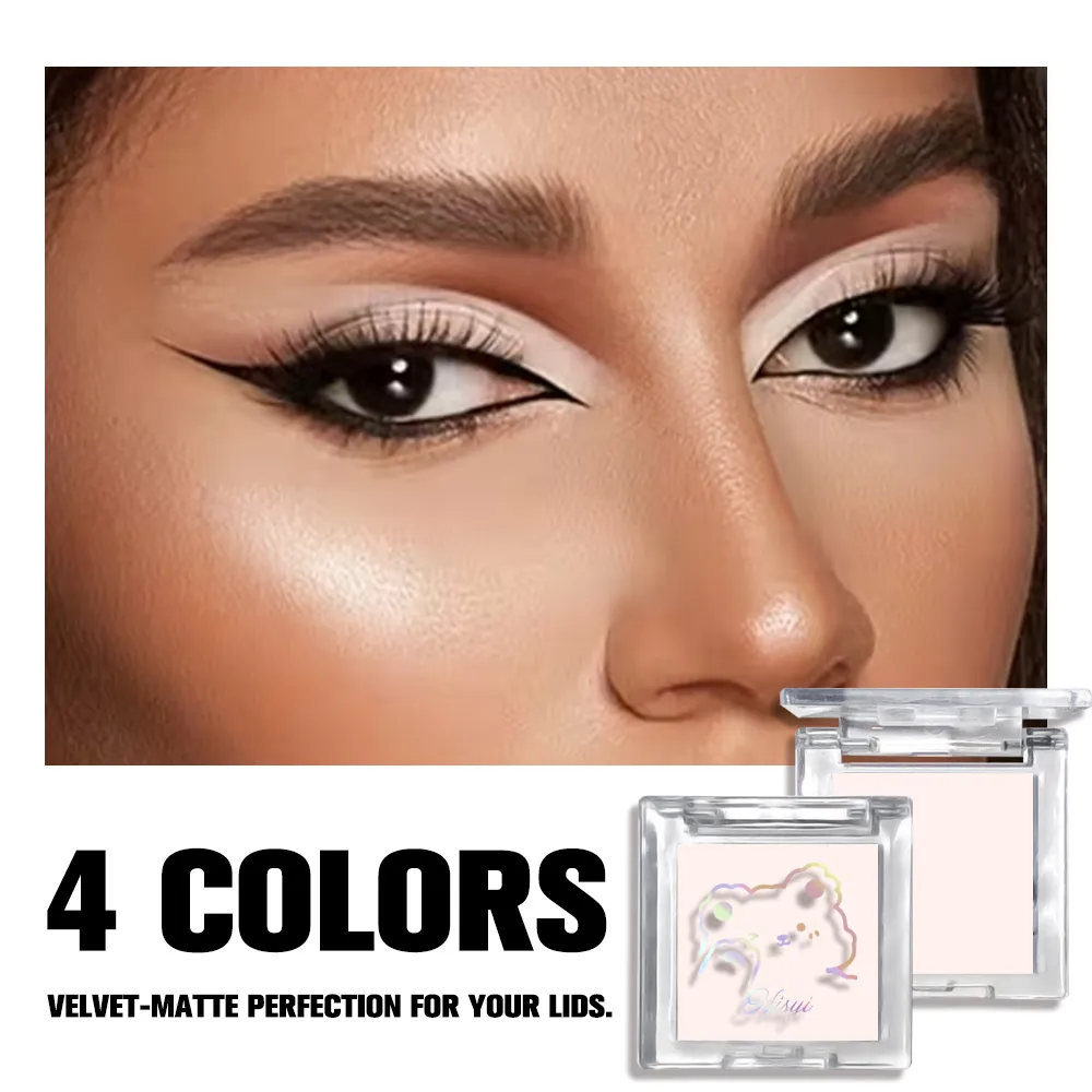 White Eyeshadow Palette Matte Shimmer Highlighter Waterproof Long Lasting Brightening Eye Makeup for Cut Crease