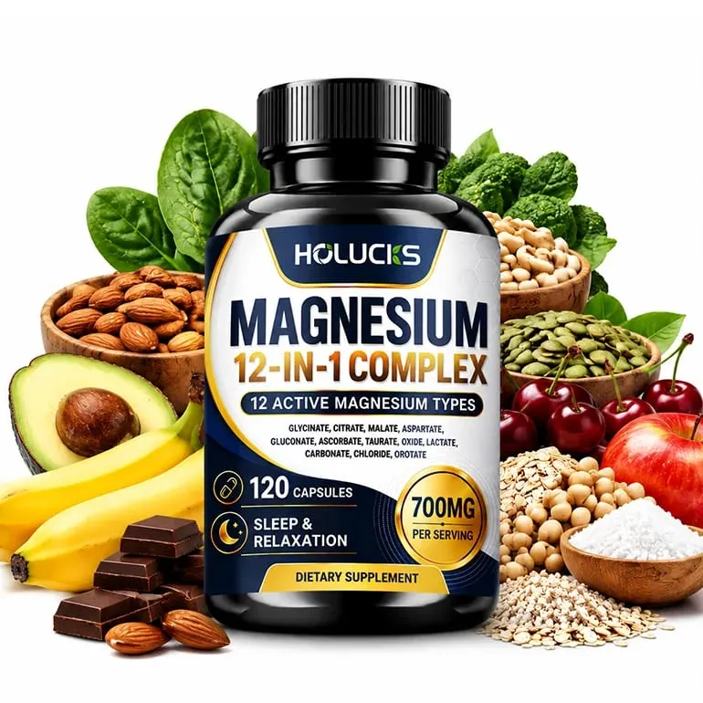 Cápsulas de magnésio com 1000 mg de citrato apoiam o relaxamento, aliviam a fadiga, saúde cardíaca, vitalidade diária para homens e mulheres