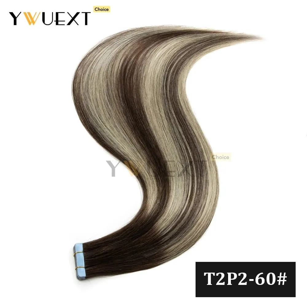 Fita de cores gradientes de 20 unidades/pacote em extensões de cabelo humano adicionam volume e comprimento para mulheres 30g 16-20 polegadas qualidade de salão de beleza YWUEXT