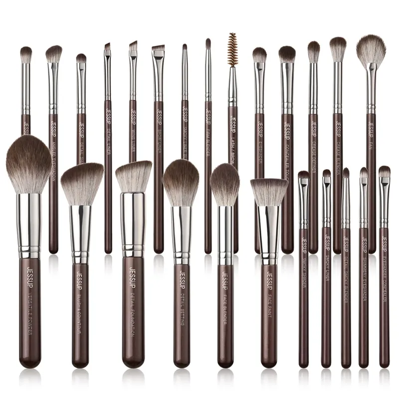 Jessup Makeup Brushes 15-25pcs Make Up Brush Set Professional Natural Synthetic Foundation Powder Contour Blending Eyeshadow