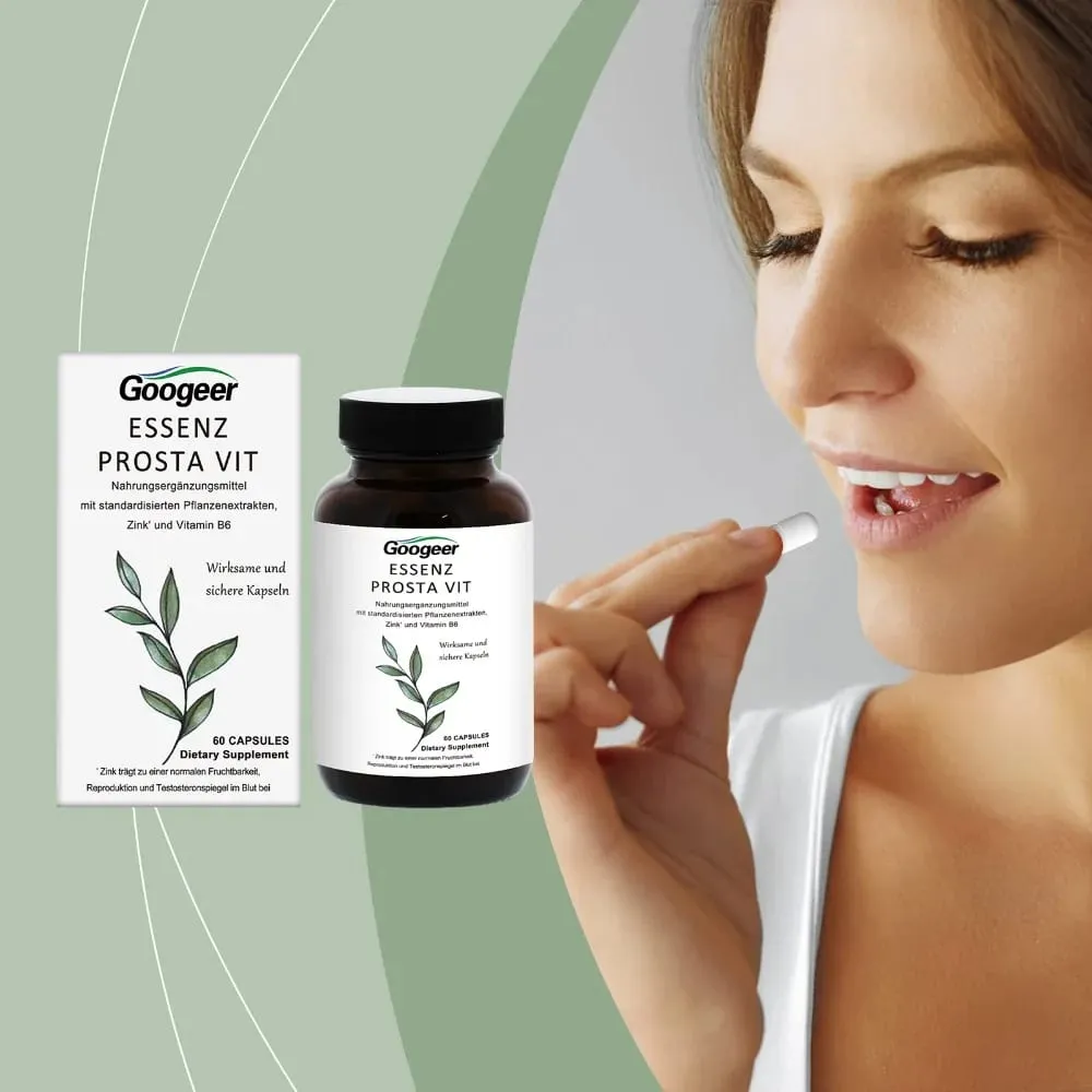 Googeer Masculino Prosta Vit Essenz Cápsulas de Suporte à Saúde da Bexiga e do Trato Urinário com Zinco Vitamina B6 Saw Palmetto 60 Contagem