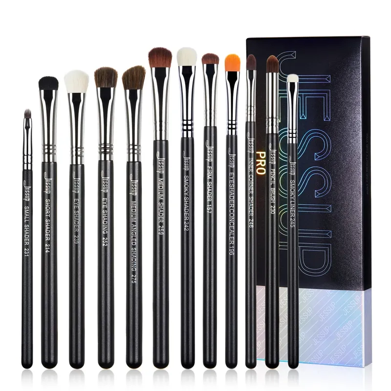 Jessup Lip brushes set Pro contour different lip shapes Synthetic small/cat-tongue /flat/round/tapered-tip lipliner brush T325