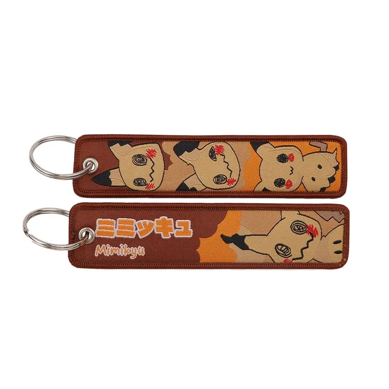 Chaveiro pokémon anime elf monsters, chaveiro para carros, mochila, porta-chaves, bordado, etiqueta, jet tag, acessórios, presentes, 1 peça