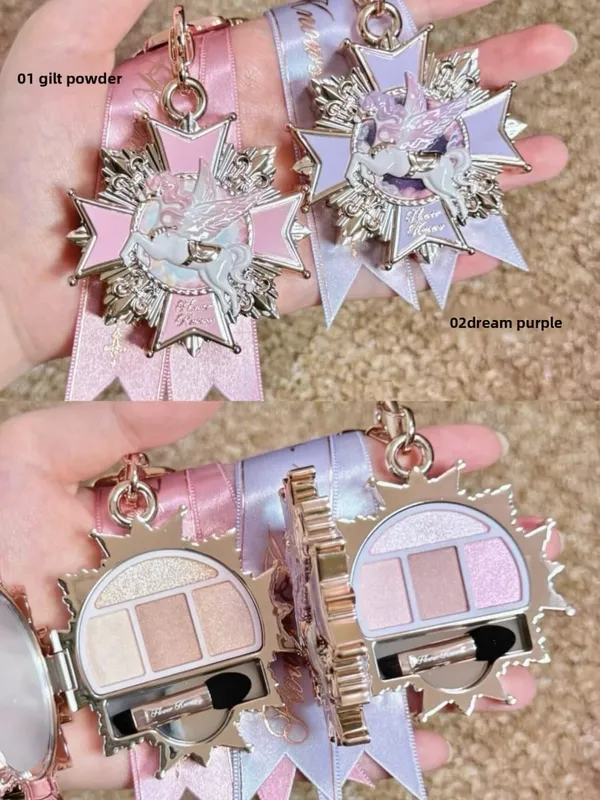 Flower Knows Unicorn Paleta de sombras vintage blush iluminador batom fofo cosméticos femininos para mulheres