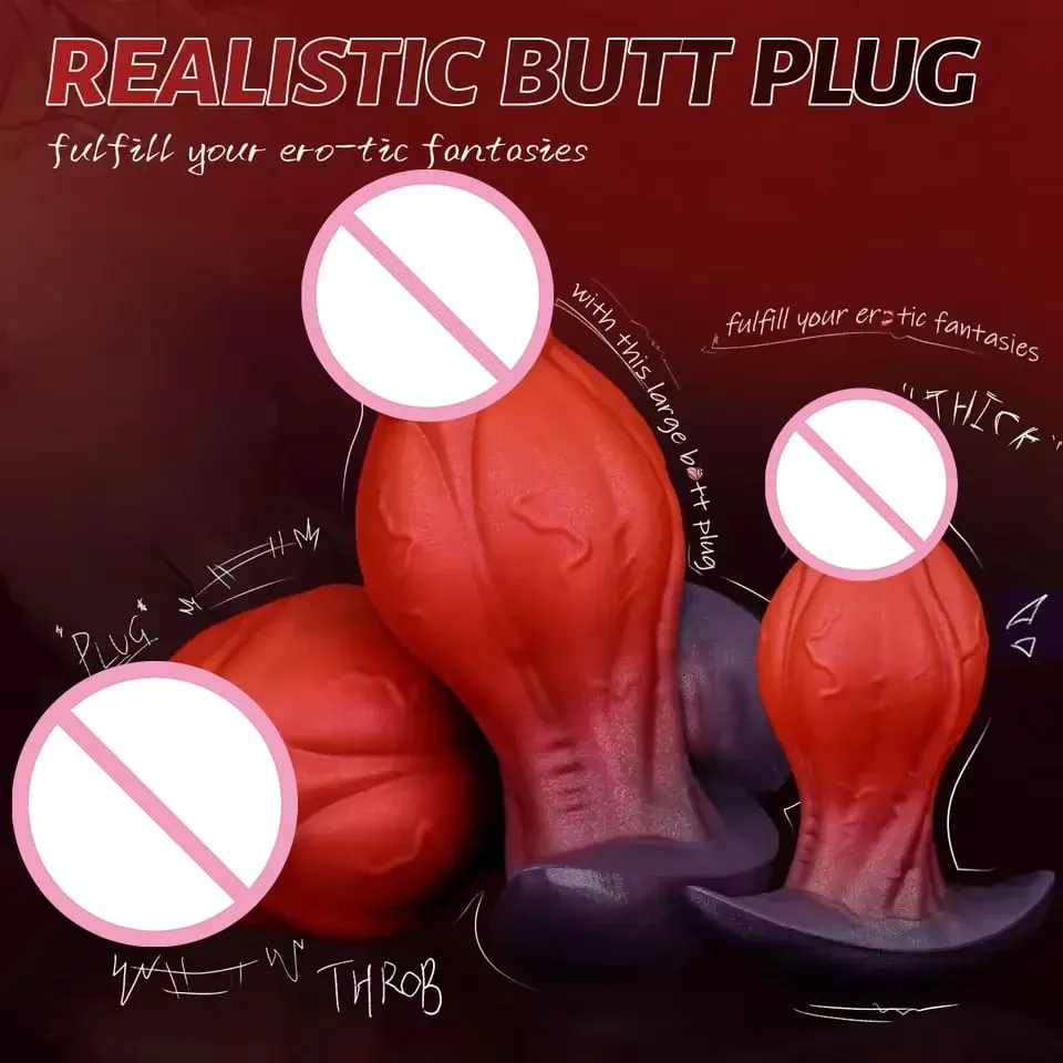 Vibrador realista grande nó wearable anal plug silicone líquido butt plug vaginal anal massagem de próstata brinquedos sexuais adultos para mulheres homens
