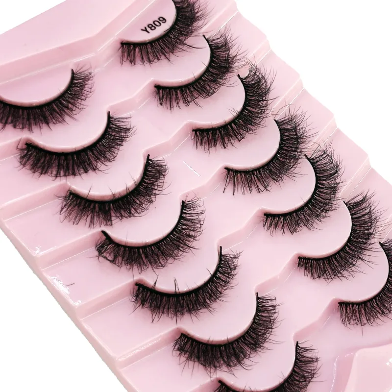 Fluffy Lashes Mink False EyelashesThick Cat Eye Makeup Long Natural Volume 3d Eyelashes Extension Wholesale Mink Eyelashes