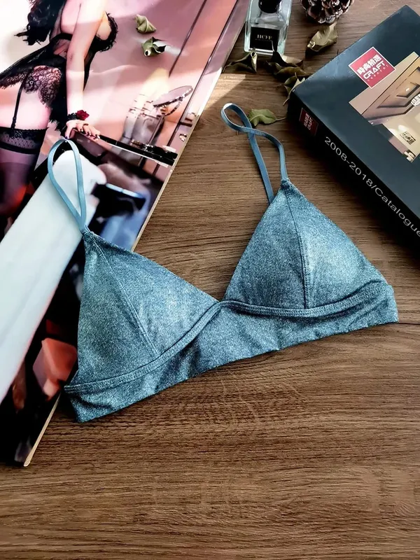 Triangle Cup Bra Set Sexy Leopard Print Ultra Thin Wirefree Bralette & Panty Lingerie for Small Breasts