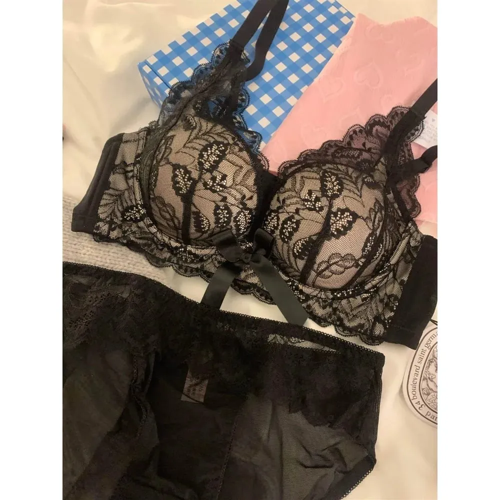 Venda quente sutiã de renda sem fio feminino pequeno busto grosso acolchoado push up elevador anti sag suporte lateral lingerie sexy 32-38 ab