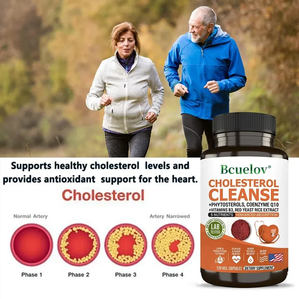 Suplemento de limpeza de colesterol - ajuda a reduzir os níveis de colesterol e promove a circulação cardiovascular e arterial saudável