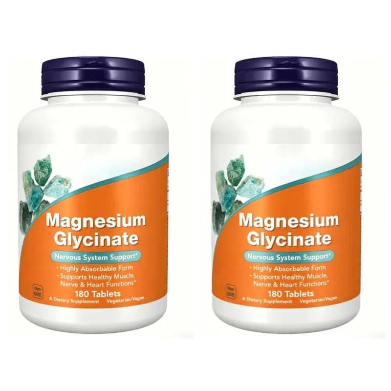 Suplemento de glicinato de magnésio 180 comprimidos comprimidos dietéticos de bisglicinato quelado para homens e mulheres suporte mineral diário suave
