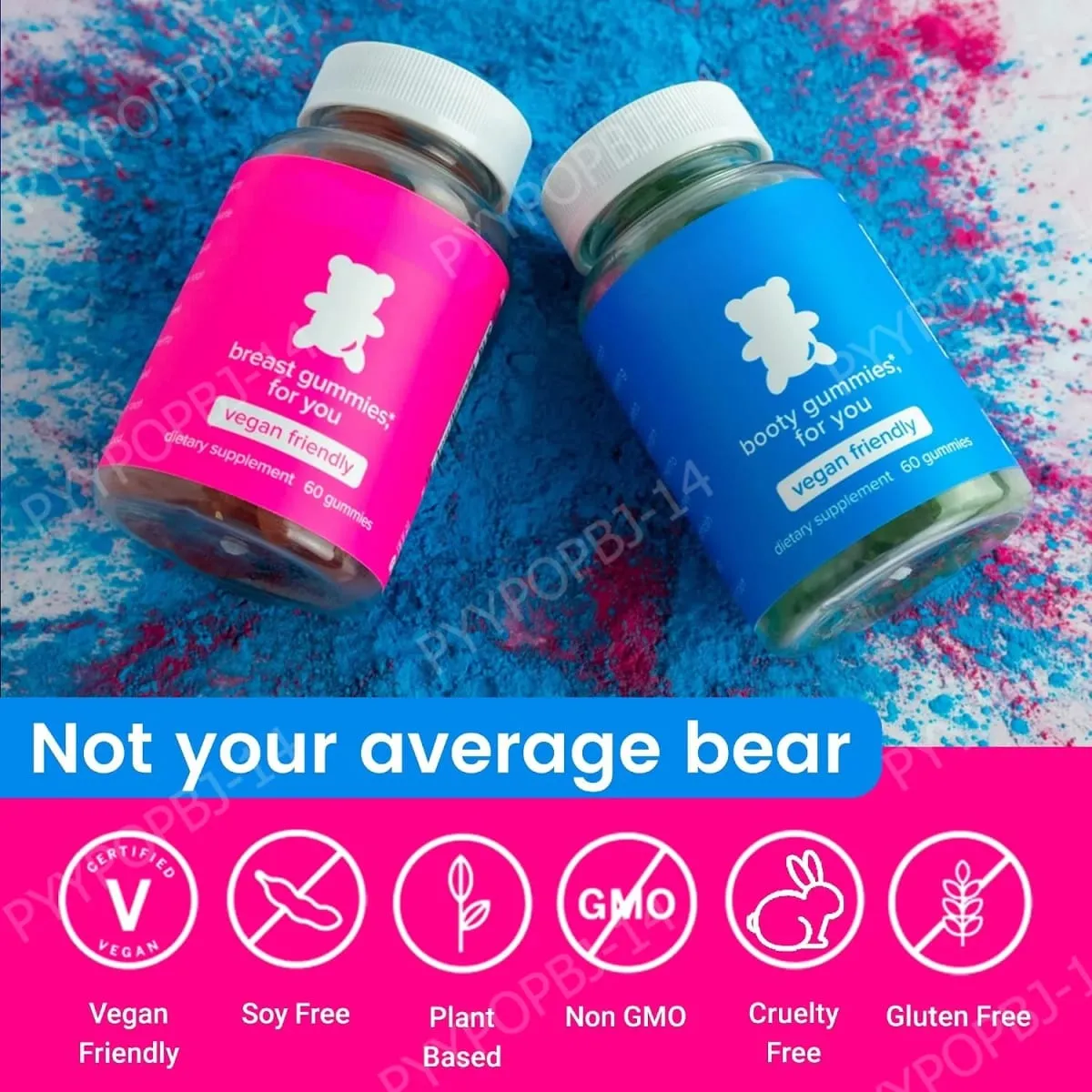 Top&Peach Support Combo Pack Gomas multivitamínicas para mulheres inclui extratos de ervas e vitaminas essenciais sem glúten 60 contagens
