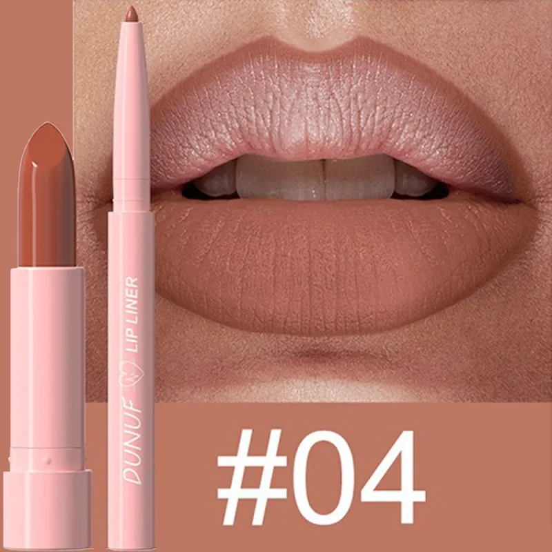 2 Pçs/set Batom + Lip Liner Kit de Maquiagem Matte Nu de Longa Duração À Prova D 'Água Não Mancha Cônico Nib Lip Contour Pen Lip Cosméticos