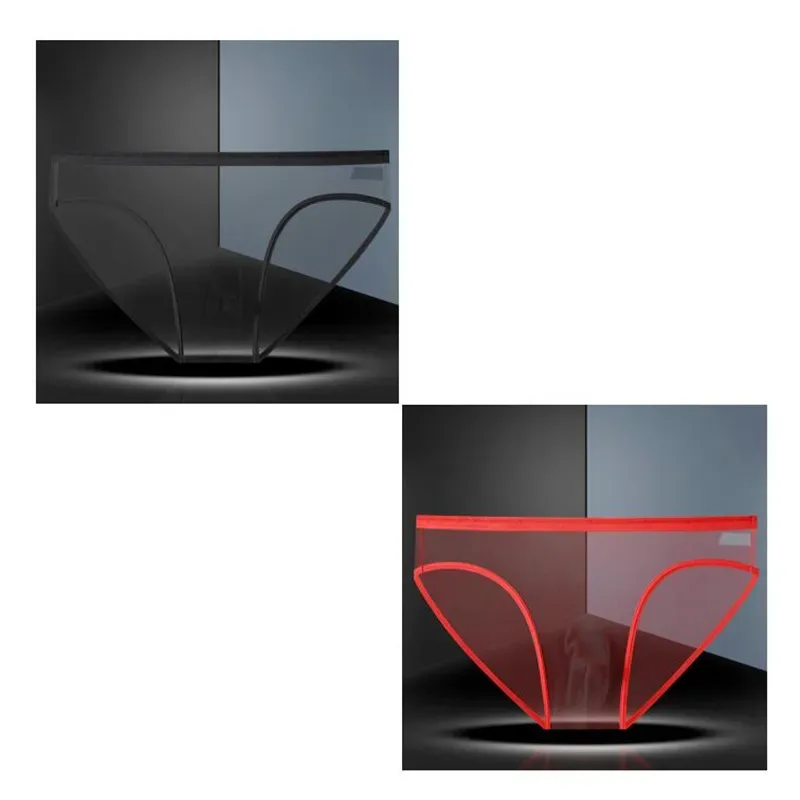 1-2 Pcs Men's Briefs Seamless Transparent Ultra-thin Underpants Breathable Mesh Sexy Male Panties Elastic Underwear Shorts Panty