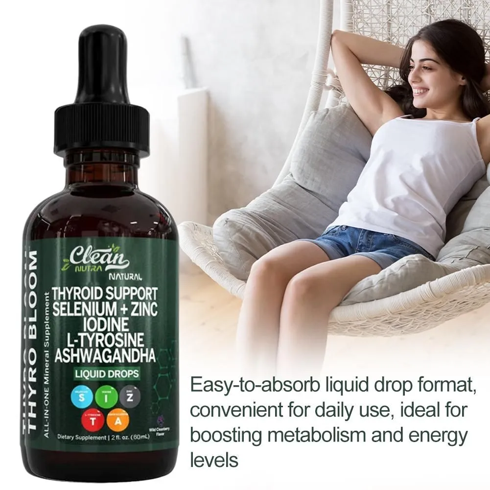 Suplemento líquido de 60ml, gotas de vitamina b3 e d12, selênio, zinco, iodo, l-tirosina, ashwagandha, suplemento diário, extrato de bexiga — image 3